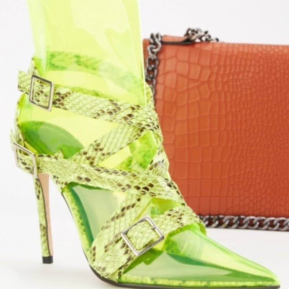 PVC Snake Print Booties